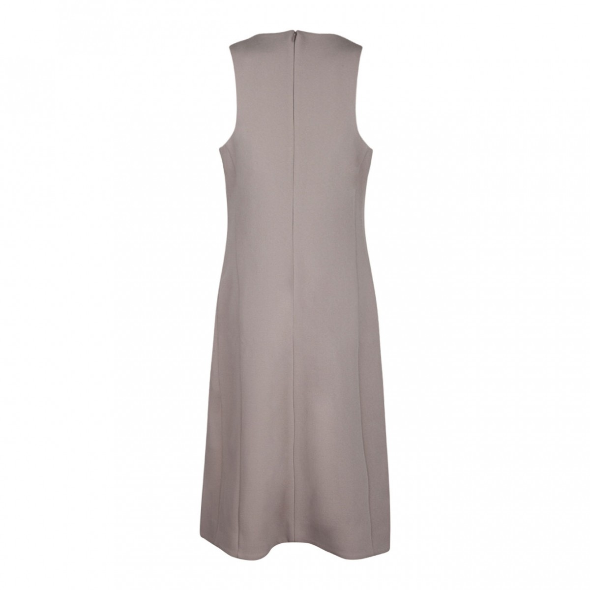 Beige Fitted Slit Dress