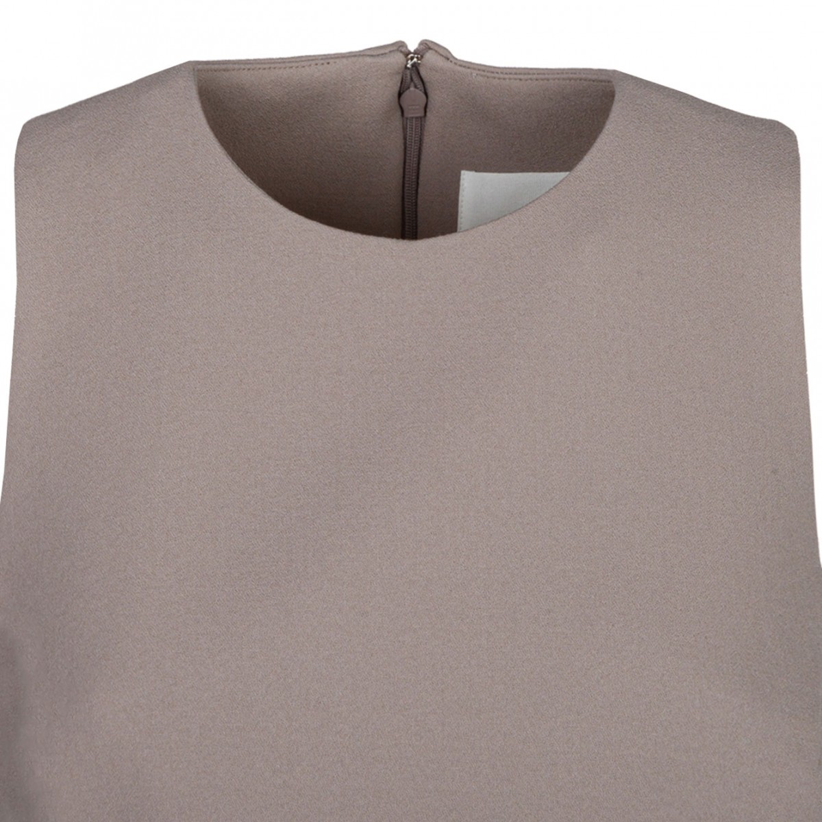 Beige Fitted Slit Dress