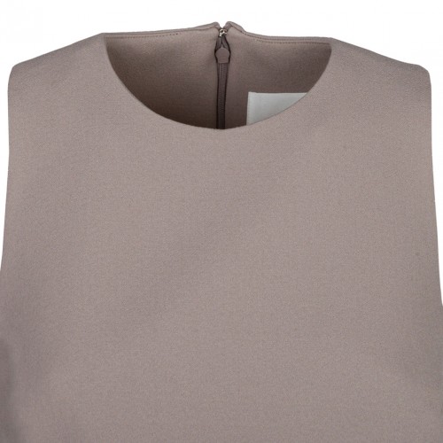 Beige Fitted Slit Dress