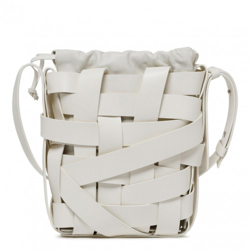 Small Ivory White Bucket Bag 2