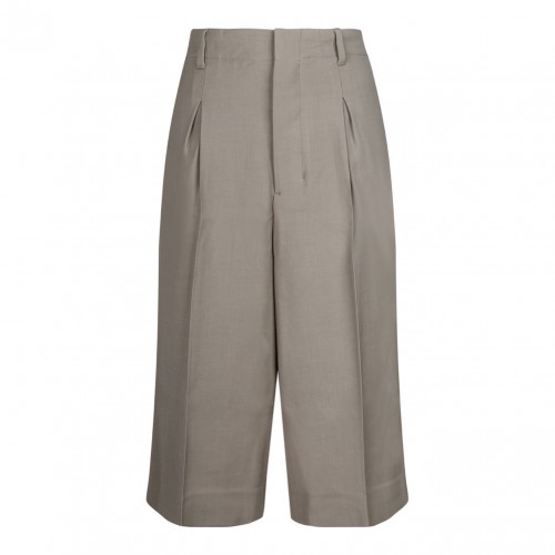 Light Taupe Tailored Knee Shorts