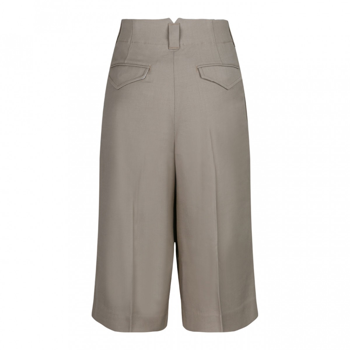 Light Taupe Tailored Knee Shorts