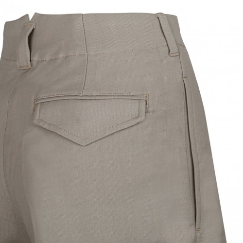 Light Taupe Tailored Knee Shorts