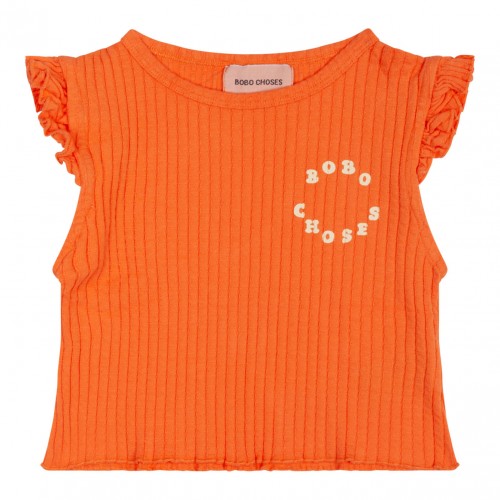 Orange Ruffled T-Shirt