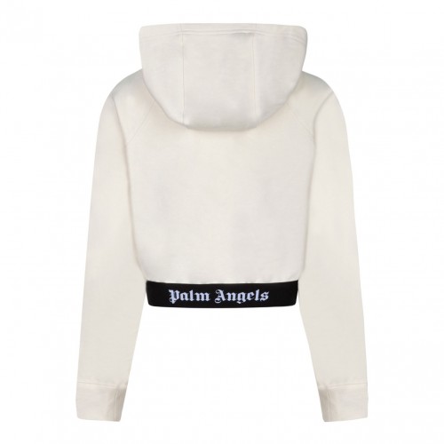 Palm Angels Light Beige Cropped Hoodie 2