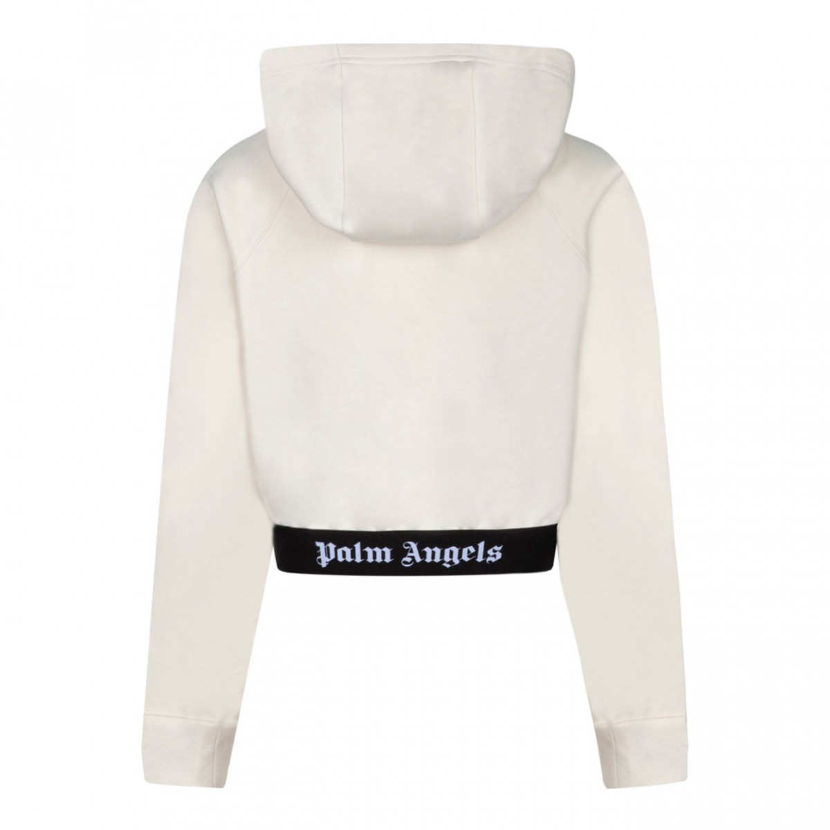 Palm Angels Light Beige Cropped Hoodie