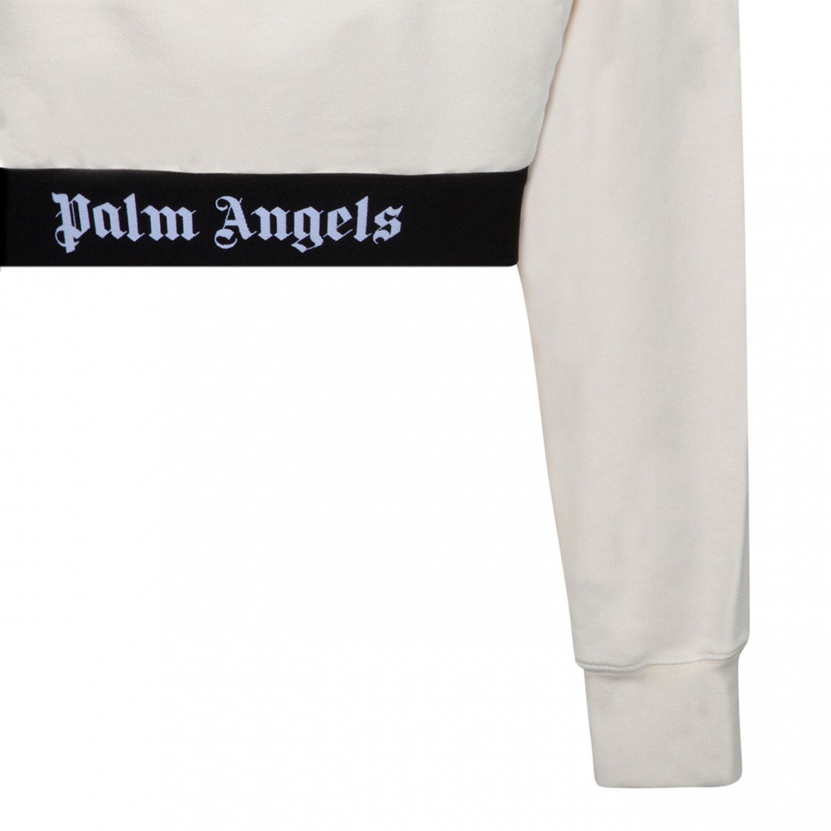 Palm Angels Light Beige Cropped Hoodie