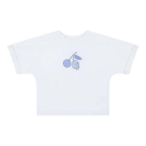 White Logo Embroidered T-Shirt