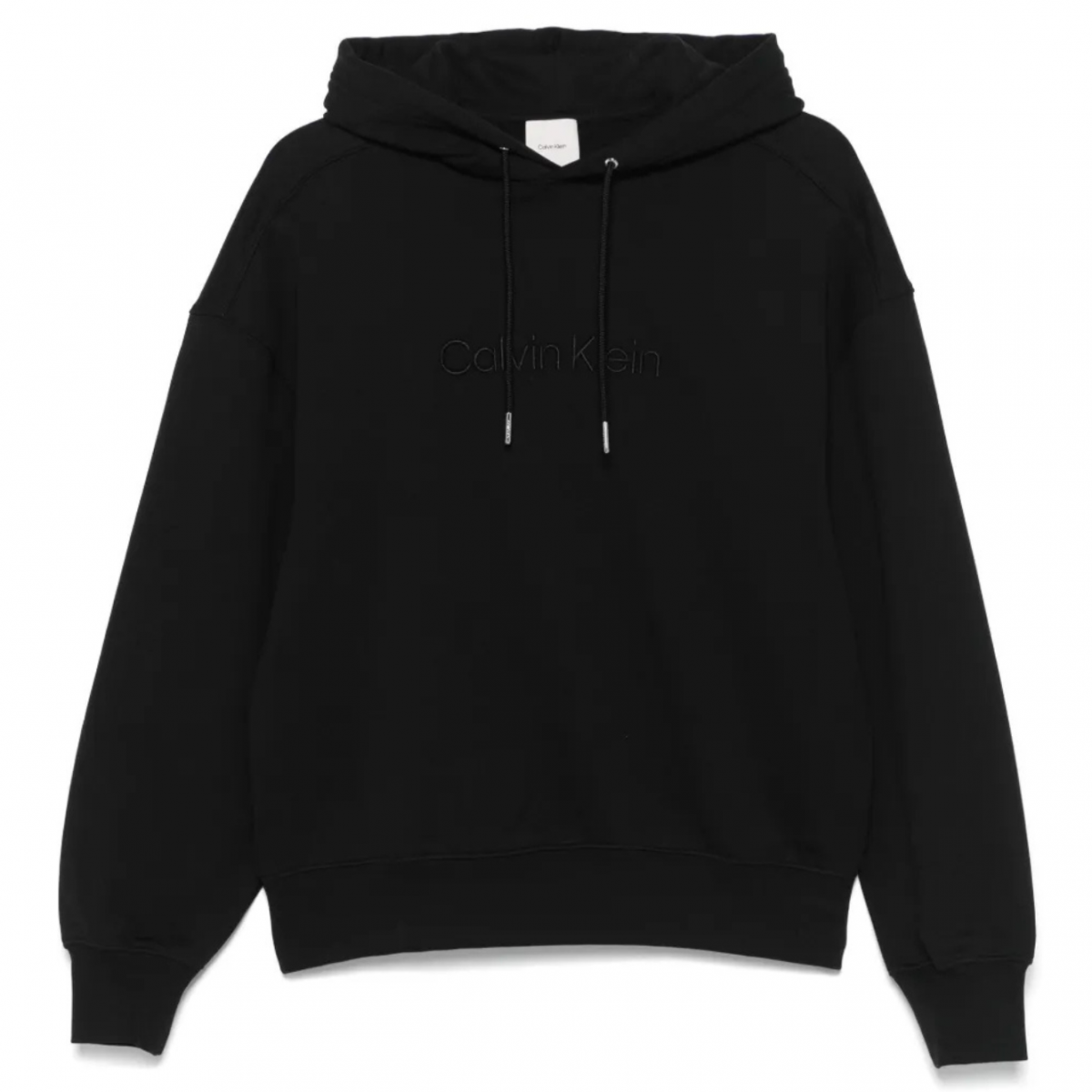Black Logo-Embroidered Hoodie