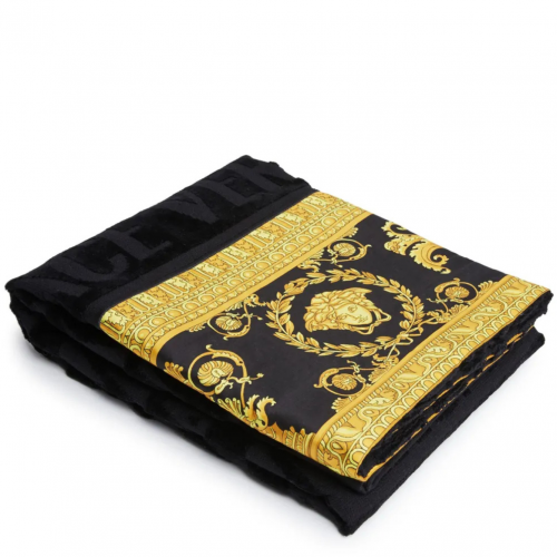 Black I Love Baroque Face Towel