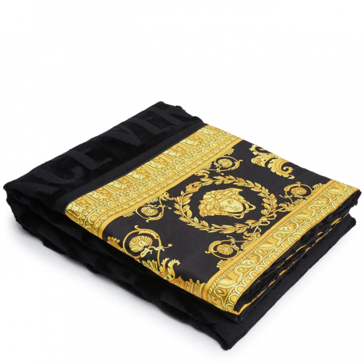 Black I Love Baroque Face Towel