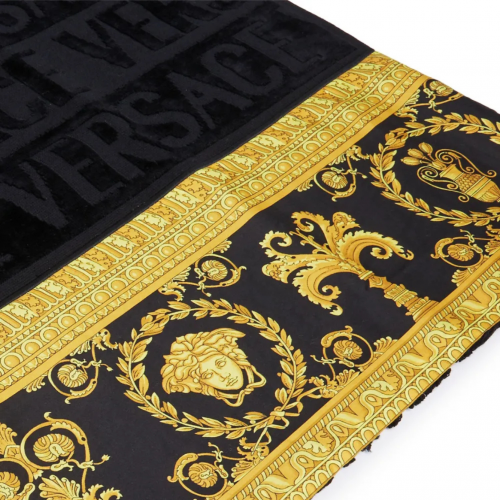 Black I Love Baroque Face Towel 2