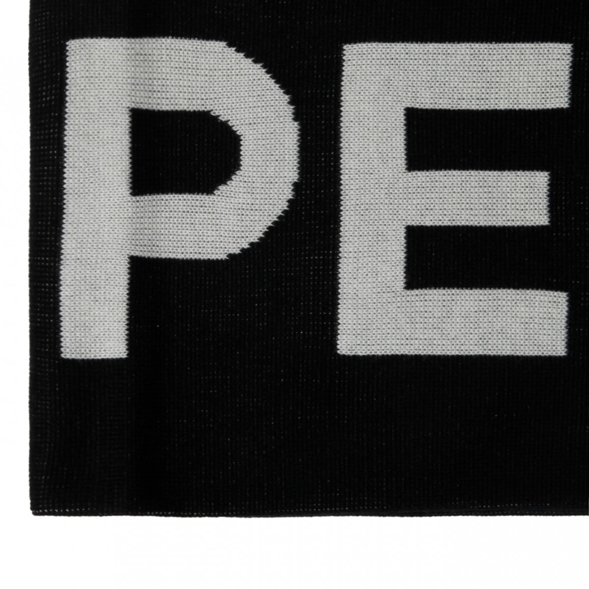 Black and White Oversized Branded Scarf