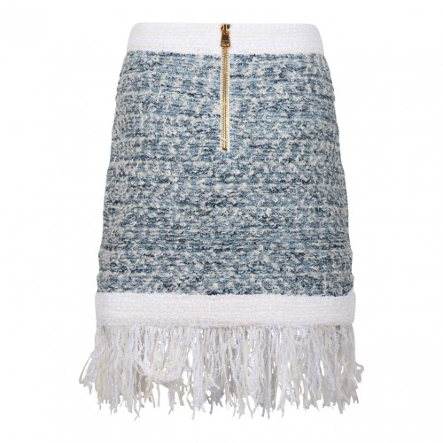 Fringed Tweed Miniskirt 2