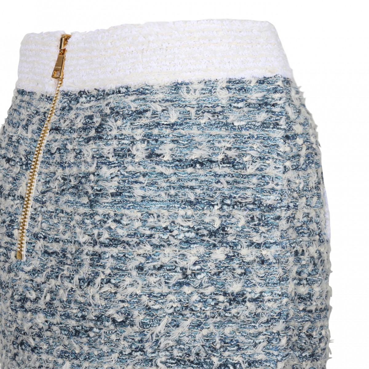 Fringed Tweed Miniskirt