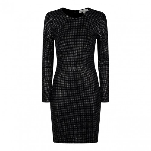 Black Crystal Embellished Minidress