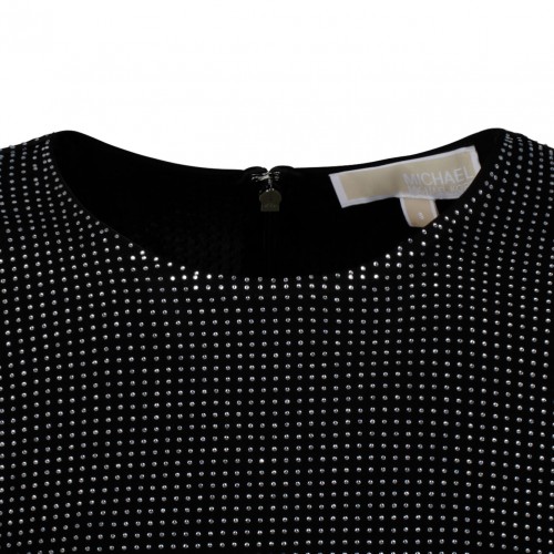 Black Crystal Embellished Minidress