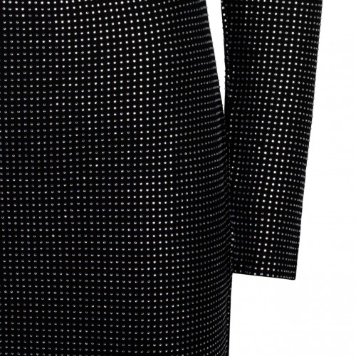 Black Crystal Embellished Minidress