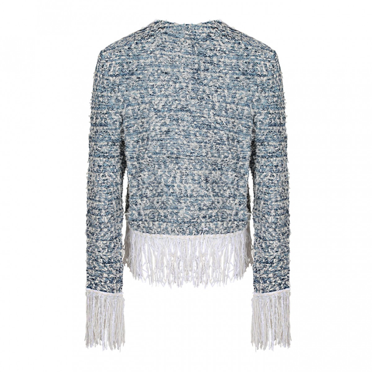 Fringed Denim Tweed Jacket