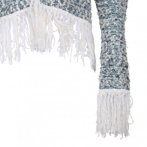 Fringed Denim Tweed Jacket