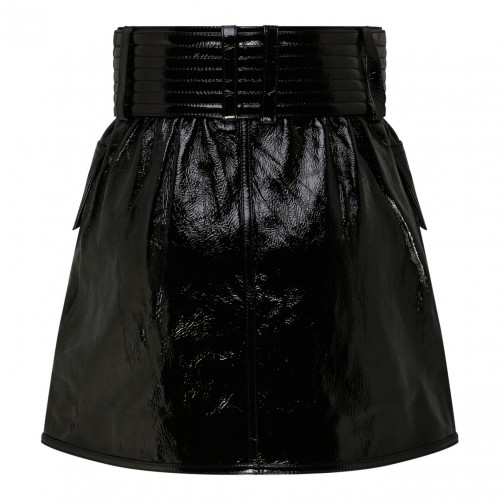 Black Belted Leather Miniskirt 2