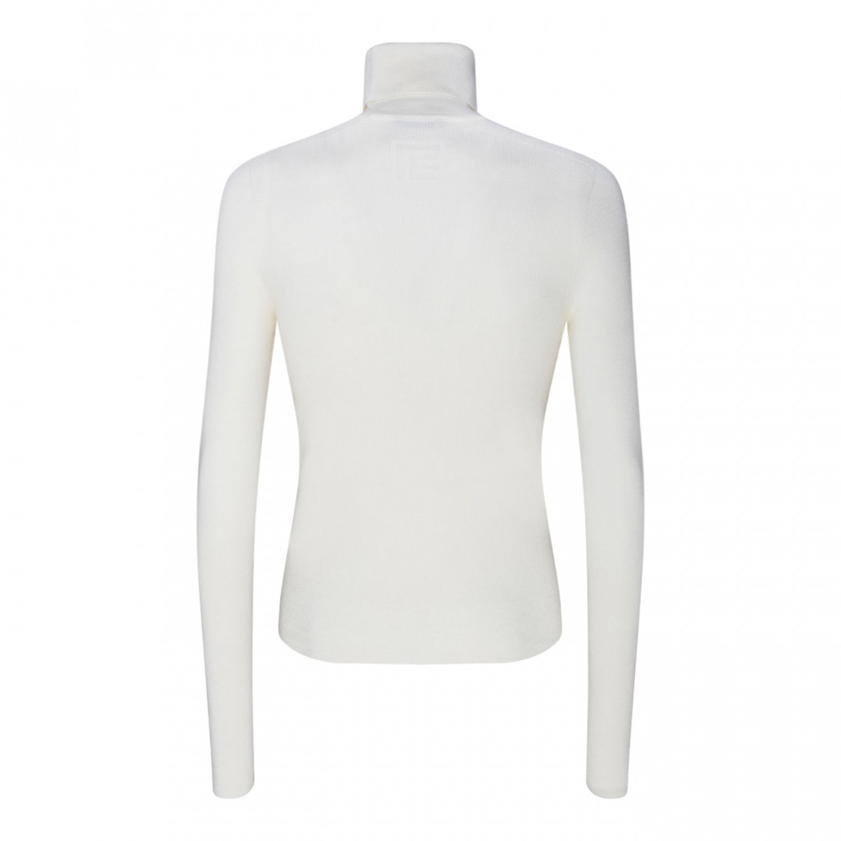 White Merino Wool Logo Patch Jumper
