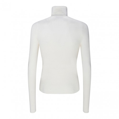 White Merino Wool Logo Patch Jumper