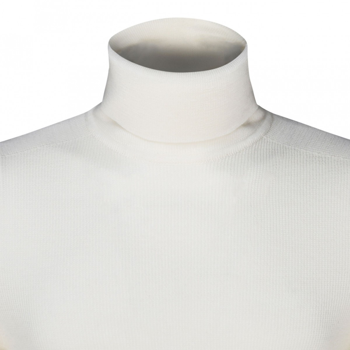 White Merino Wool Logo Patch Jumper