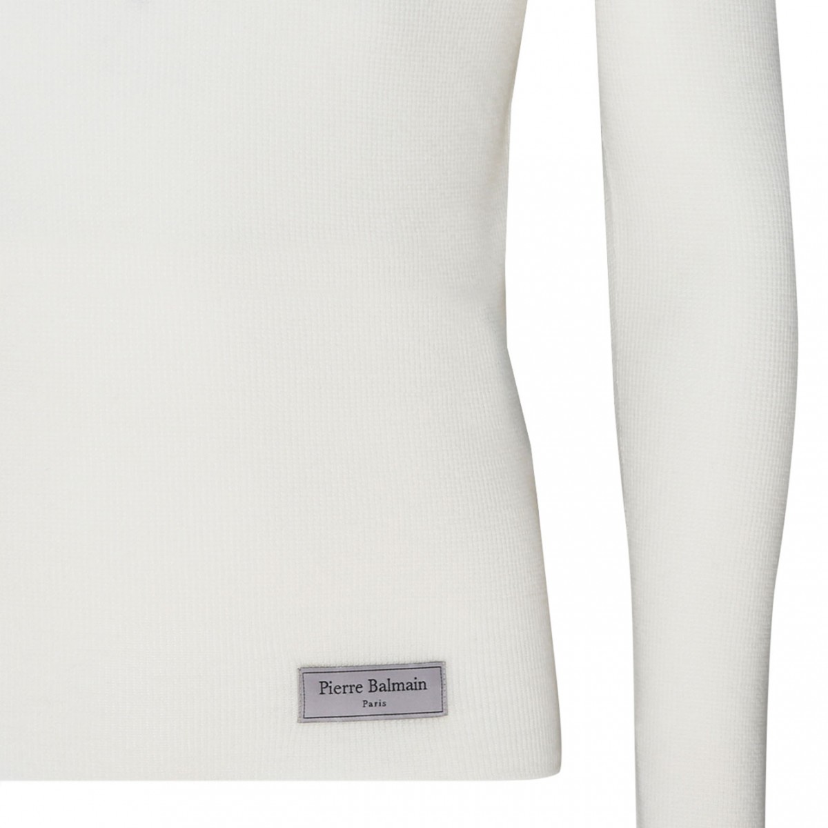 White Merino Wool Logo Patch Jumper