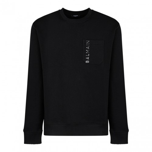 Black Embossed Logo Sweatshirt