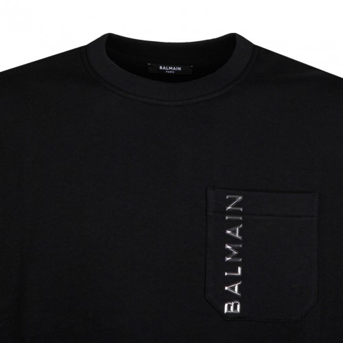 Black Embossed Logo Sweatshirt