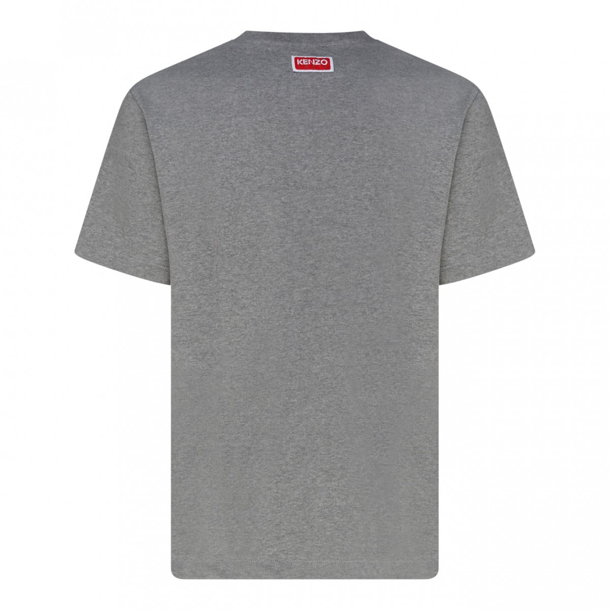 Kenzo Pearl Gray Cotton Logo Print Short Sleeve T Shirt