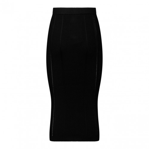 Black Knit Midi Skirt
