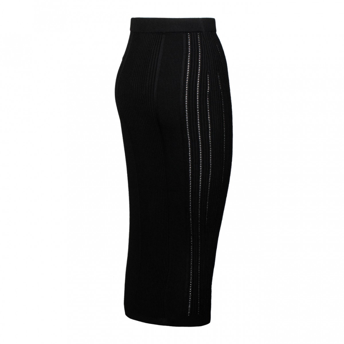 Black Knit Midi Skirt