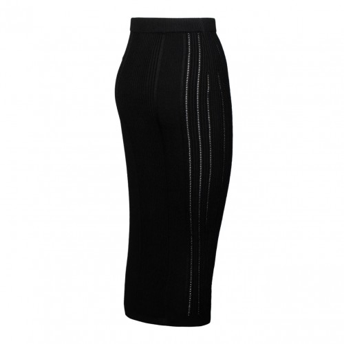 Black Knit Midi Skirt