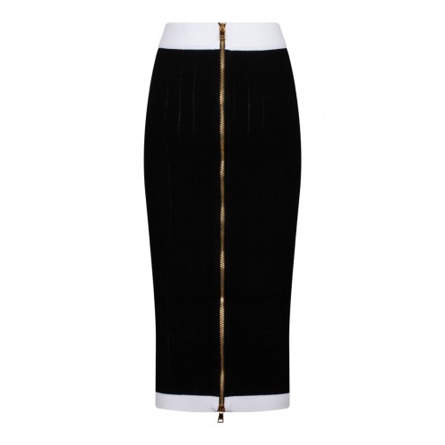 Black and White Midi Skirt