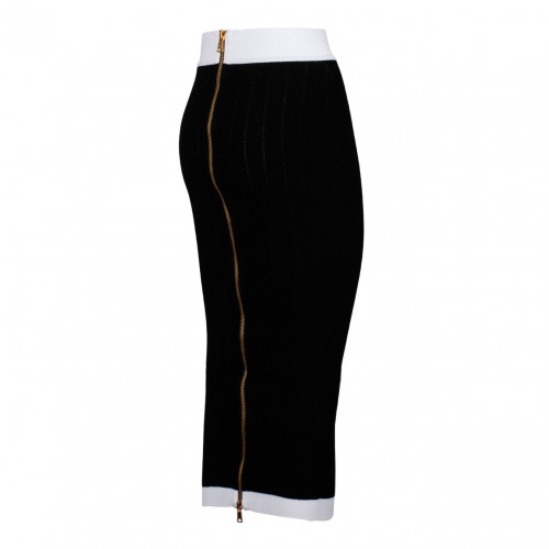 Black and White Midi Skirt