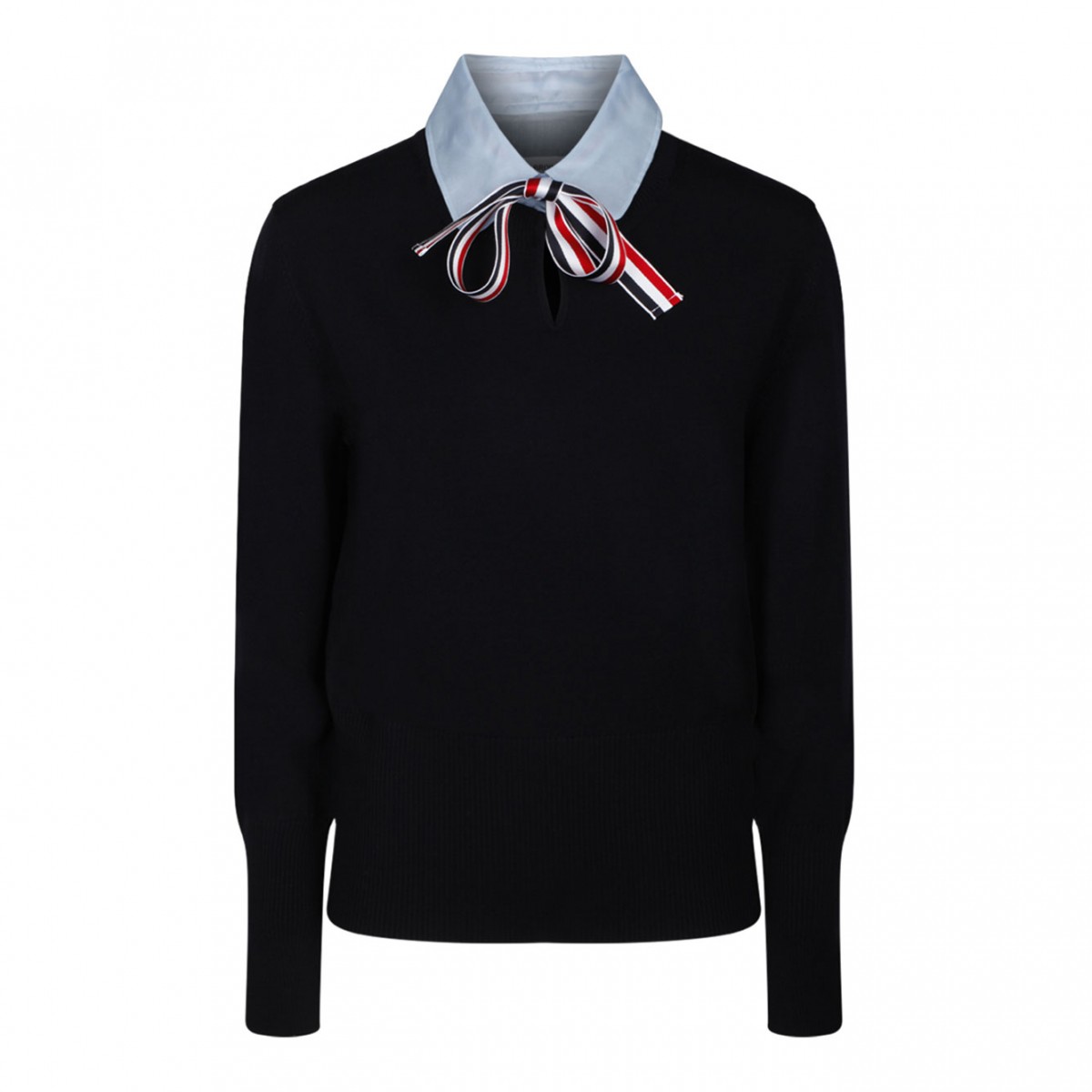 Navy Blue Pullover Combo Shirt