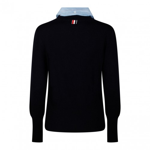 Navy Blue Pullover Combo Shirt