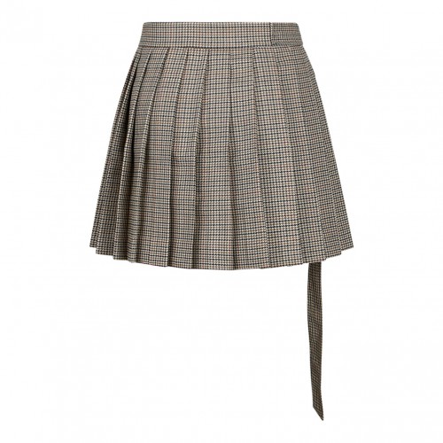 Beige Pleated Miniskirt 2