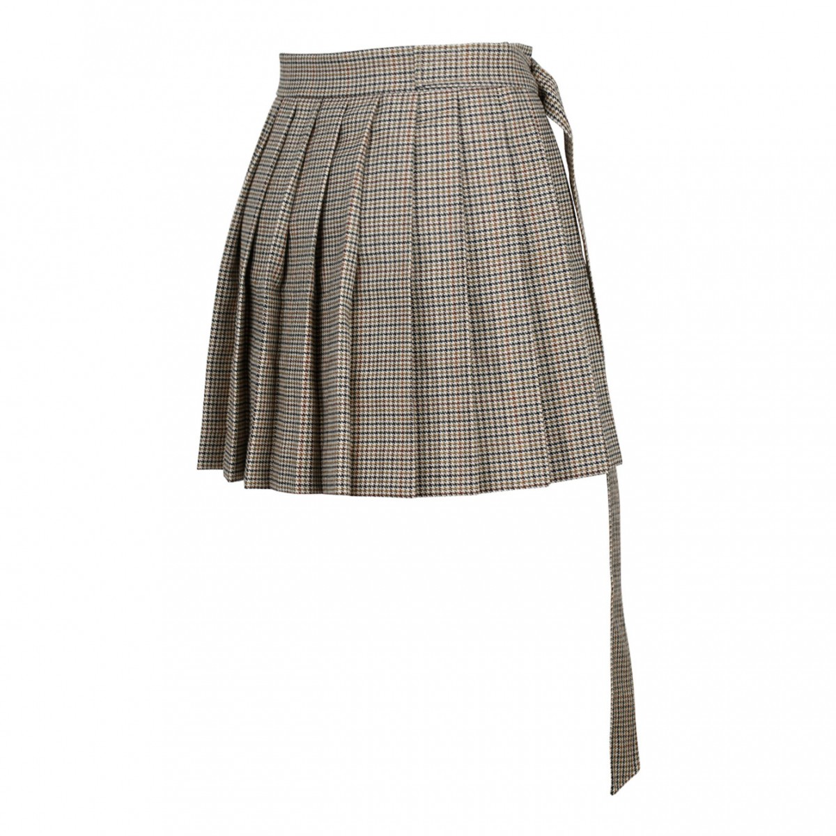 Beige Pleated Miniskirt