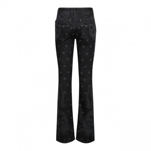 Black Star and Paisley Print Denim Jeans 2