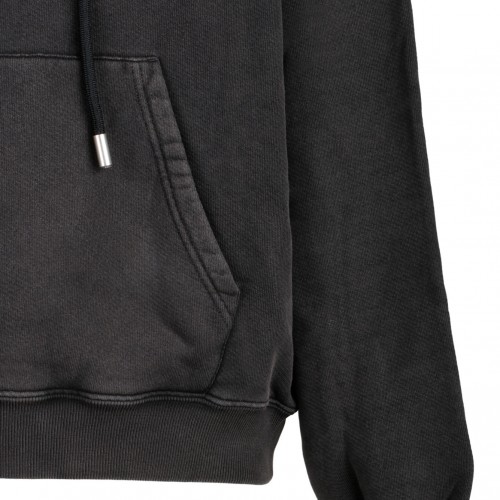 smoky Black and Neon Green Cotton Super Moon Hoodie