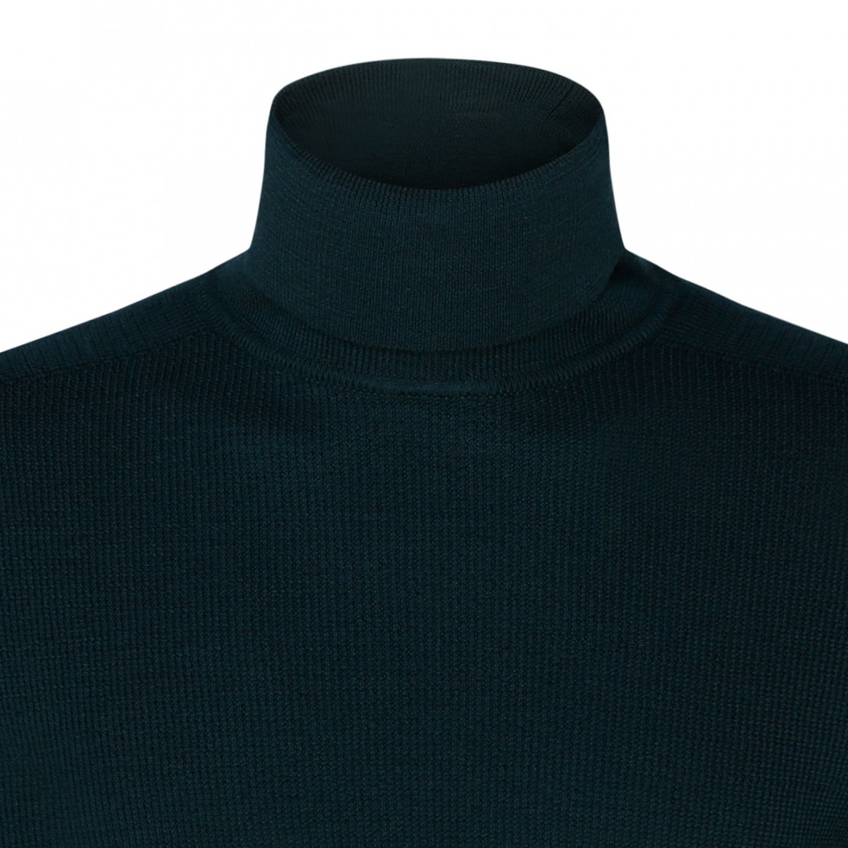 Dark Green Merino Wool Logo Patch Jumper
