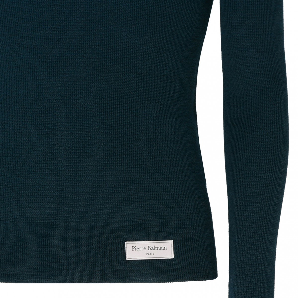 Dark Green Merino Wool Logo Patch Jumper
