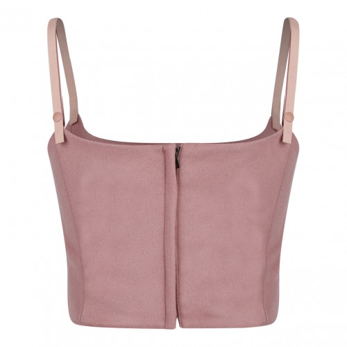 Pink Virgin Wool and Cashmere Crop Top 2