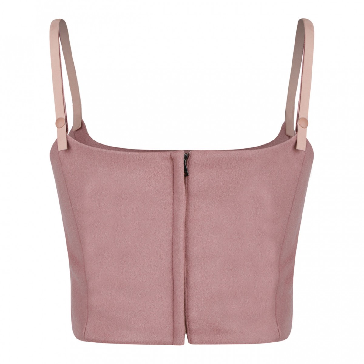 Pink Virgin Wool and Cashmere Crop Top