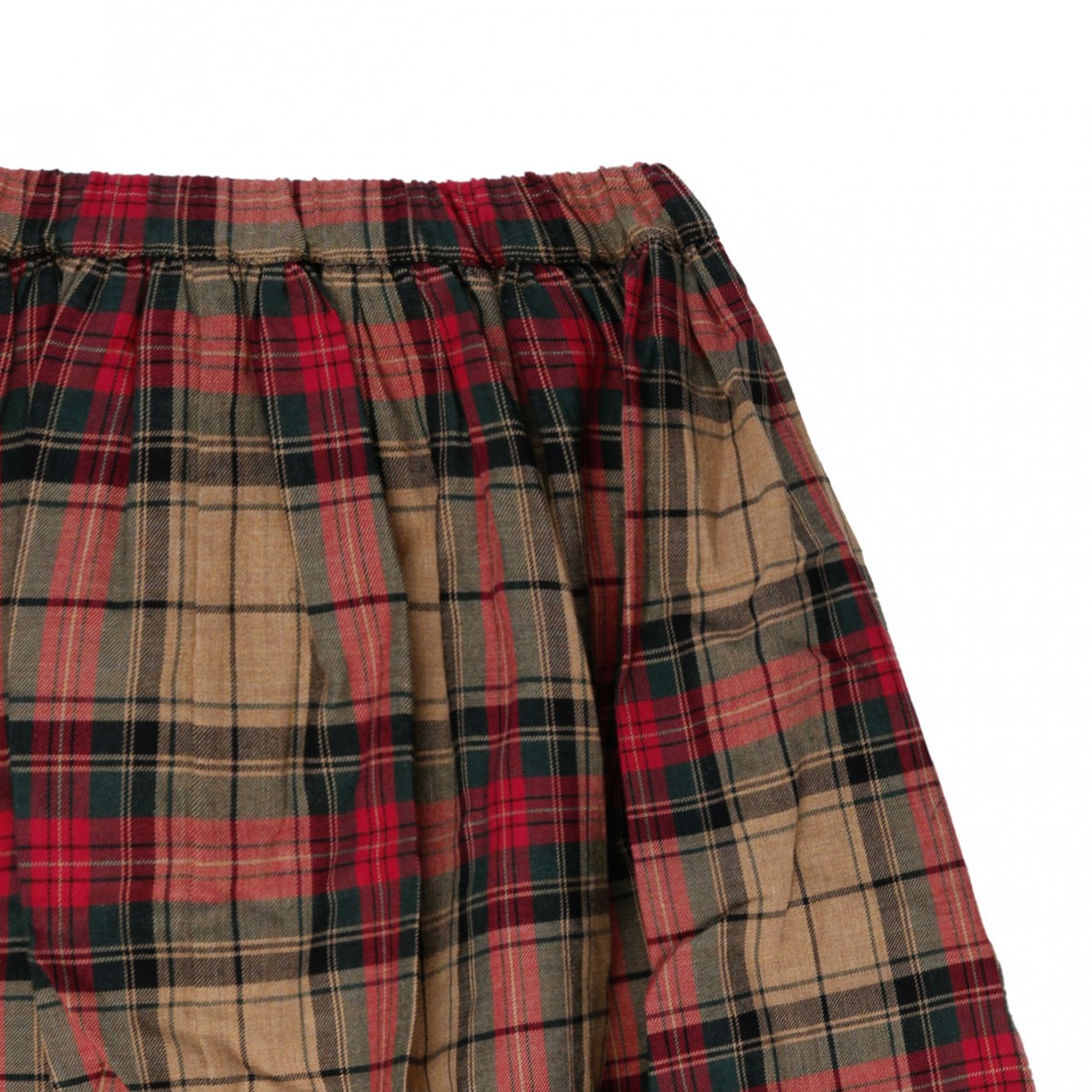 Brown and Multicolour Tartan Pleated Skirt