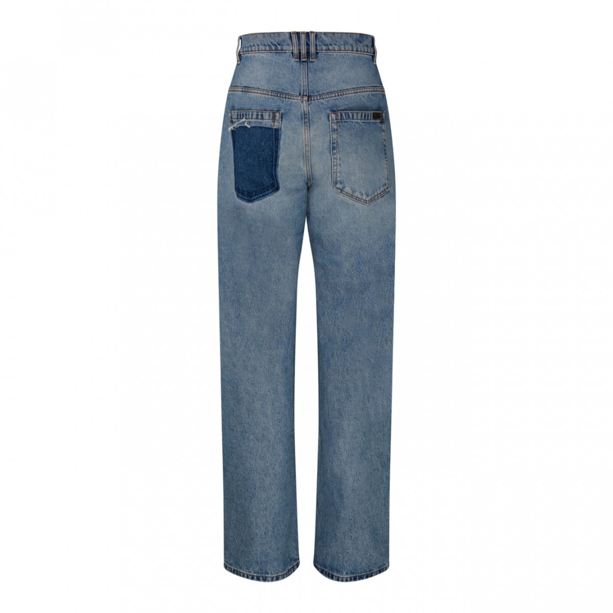 Light Blue Cotton Wide Leg Jeans