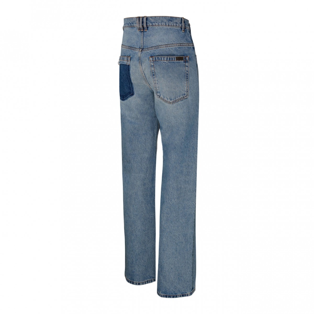 Light Blue Cotton Wide Leg Jeans